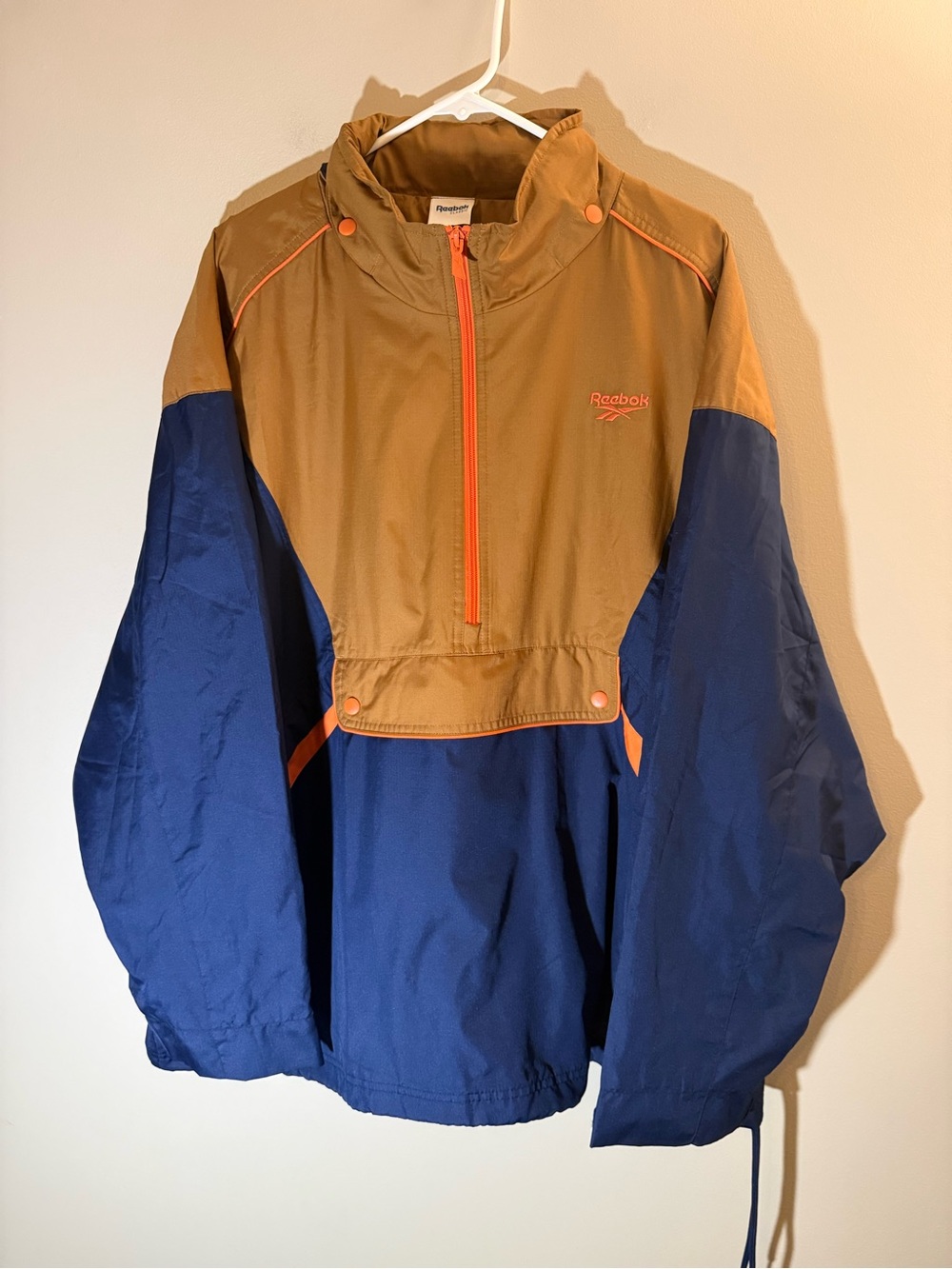 Reebok Mens Trail Hooded Windbreaker Half-Zip Jacket XL